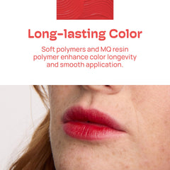 Mixik Juicy Lip Tint close-up on lips with a glossy, dewy finish.