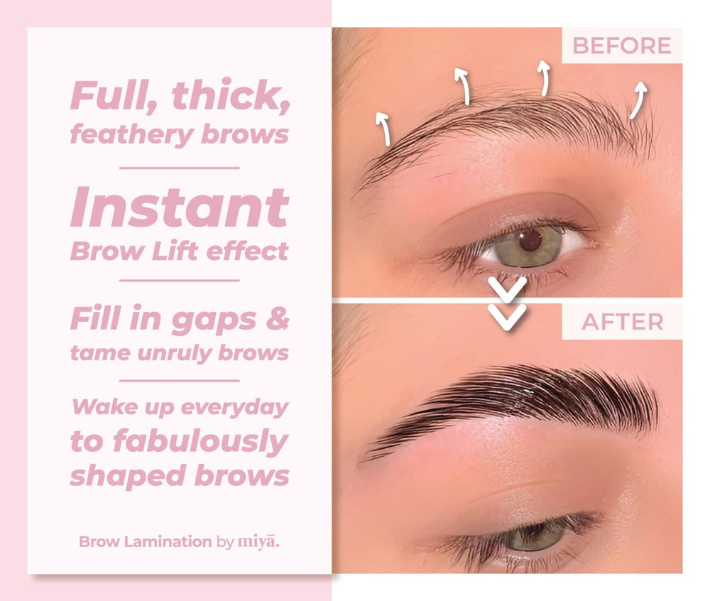 Miya Lash full eyes result highlights lifted lashes and defined brows