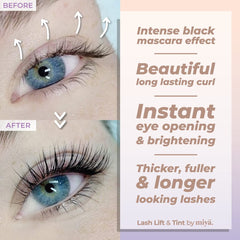 Lashes lifted with MIYA LASH for darker, defined look
