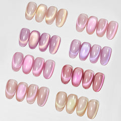 MIZHSE cat eye gel nail polish pink series pack shows eight translucent shades for chic nails