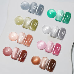 MIZHSE Cat Eye Kit with eight colors for chic nail designs.