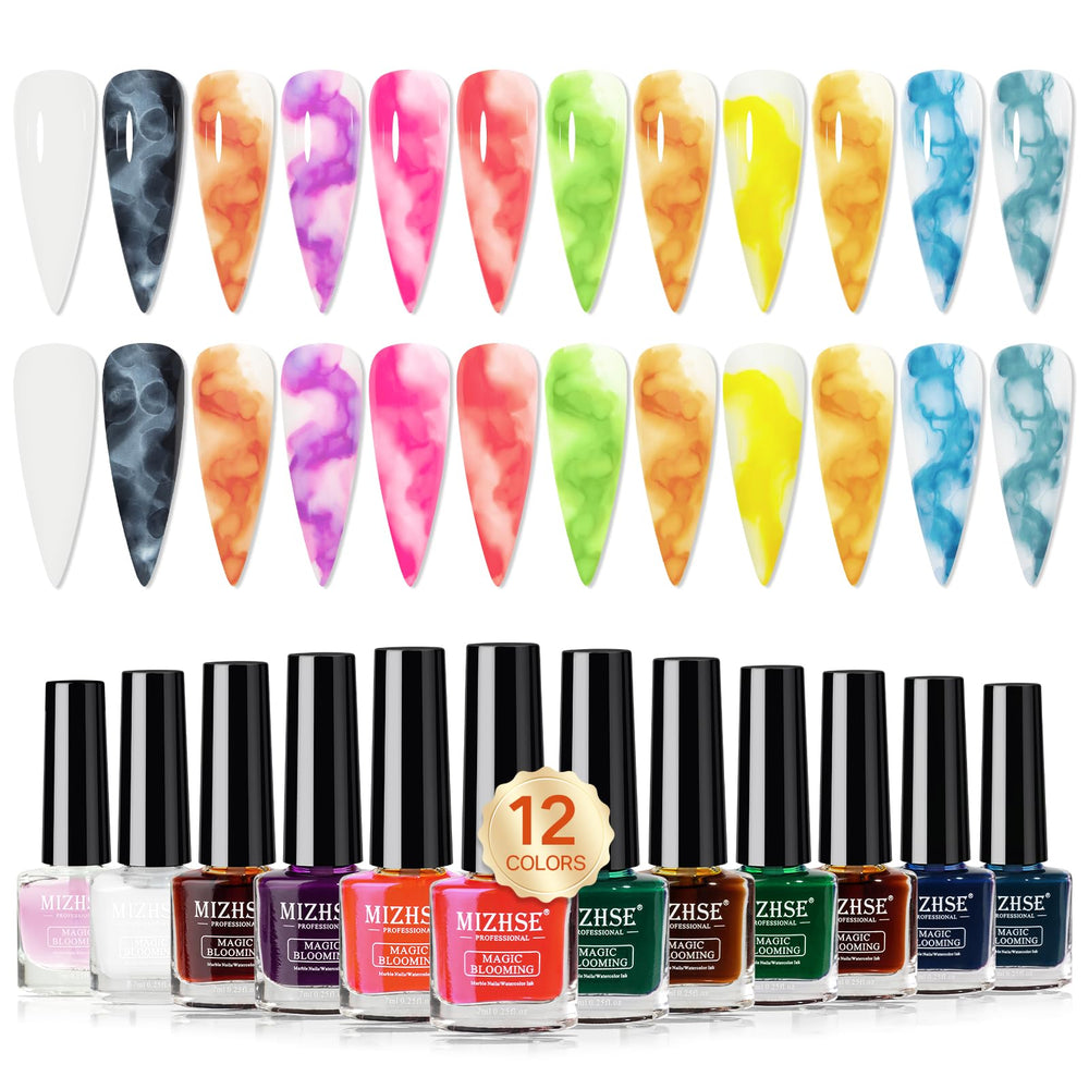 MIZHSE Marble Ink nails packaging highlights premium gift-ready box for special occasions