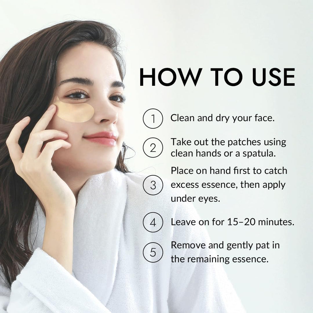 MIZON 24K gold snail mucin patches create a brightening look after use