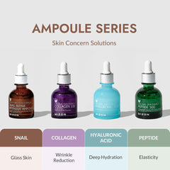 Dewy finish after applying MIZON snail ampoule for glow.