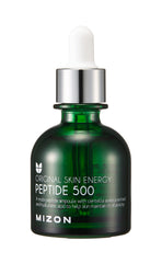 MIZON Peptide 500 Ampoule bottle close-up highlighting peptide-rich formula for firm, hydrated skin