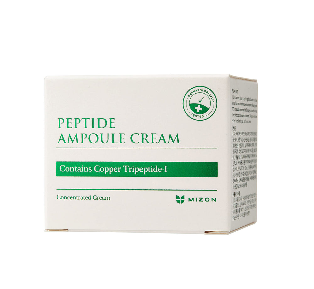 MIZON peptide ampoule cream texture closeup shows rich, lightweight consistency