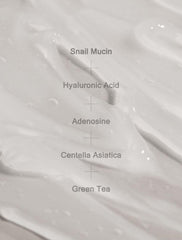 MIZON snail mucin graphic illustration highlighting repair and smoothing potential.