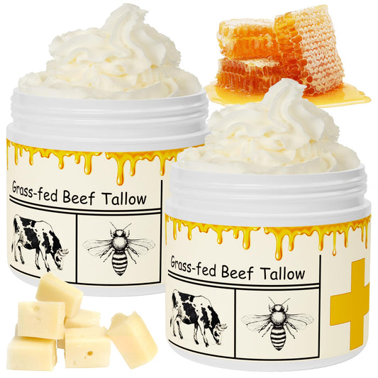 Mkzea Beef Tallow Honey Cream jar showing natural hydration for daily skin care