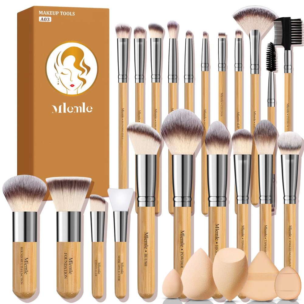 Mlemle makeup brush set 21 pcs offers comprehensive tools for flawless application.
