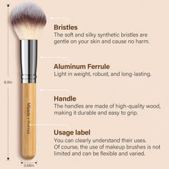 Mlemle soft synthetic bristles deliver gentle touch for smooth blends.