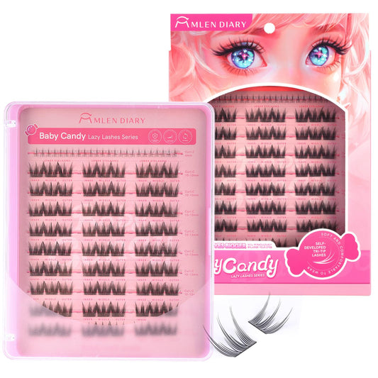 MLEN DIARY wispy lash clusters closeup for natural daily eyes and easy application
