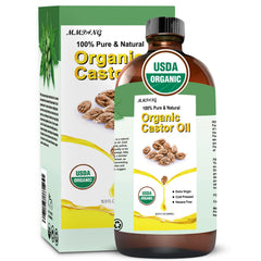 MMPANG Organic Castor Oil bottle for versatile beauty uses on skin, hair, and lashes.