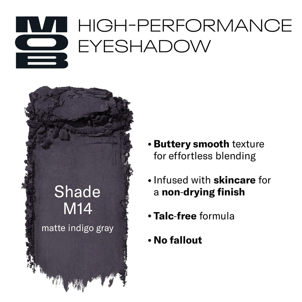 MOB Beauty Eyeshadow M14 compact showcases eco-friendly packaging for guilt-free glam.