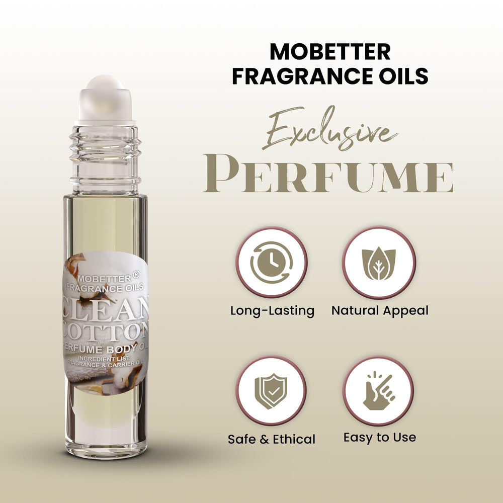 MOBETTER Clean Cotton label close-up highlights pure fragrance oil.