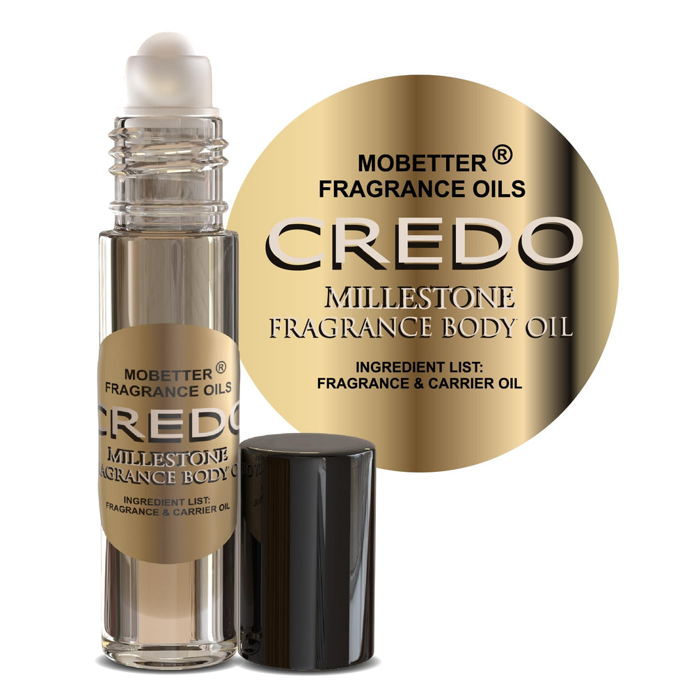 MOBETTER Credo Millestone bottle shown for all-day scent layering.