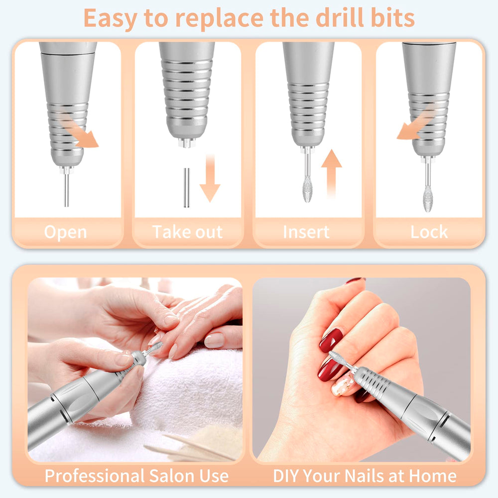 MOCOWIND kit includes seven bits and six sanding bands for versatility.