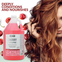 MODA Cherry Shampoo lather close-up hints at rich cleansing and hydration.