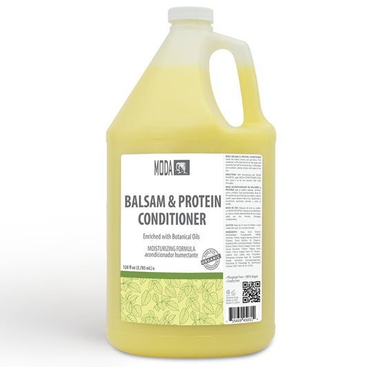 MODA conditioner demonstrates deep nourishment for silky, manageable hair.