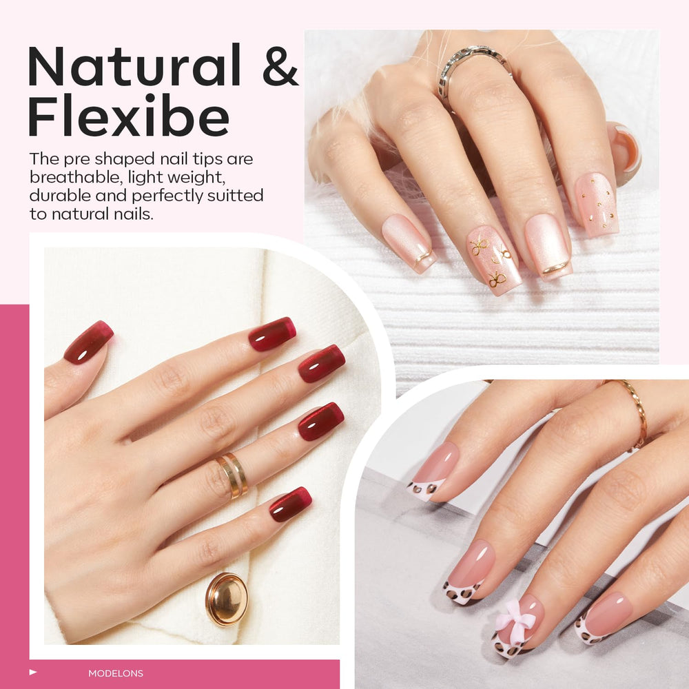 Modelones 12-sizes chart shows fit options for natural nails.