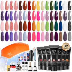Modelones 133pcs poly extension gel nail kit box for at home salon prep