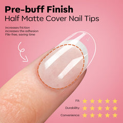 Modelones 15 sizes oval nail tips fit diverse nail beds.