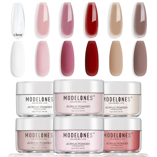 Modelones acrylic powder kit six-color palette for at-home nail art