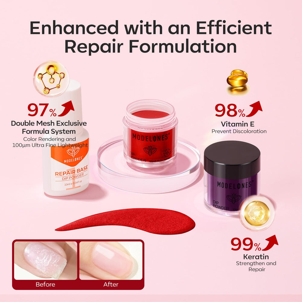 Modelones at-home manicure setup with finished salon-like look