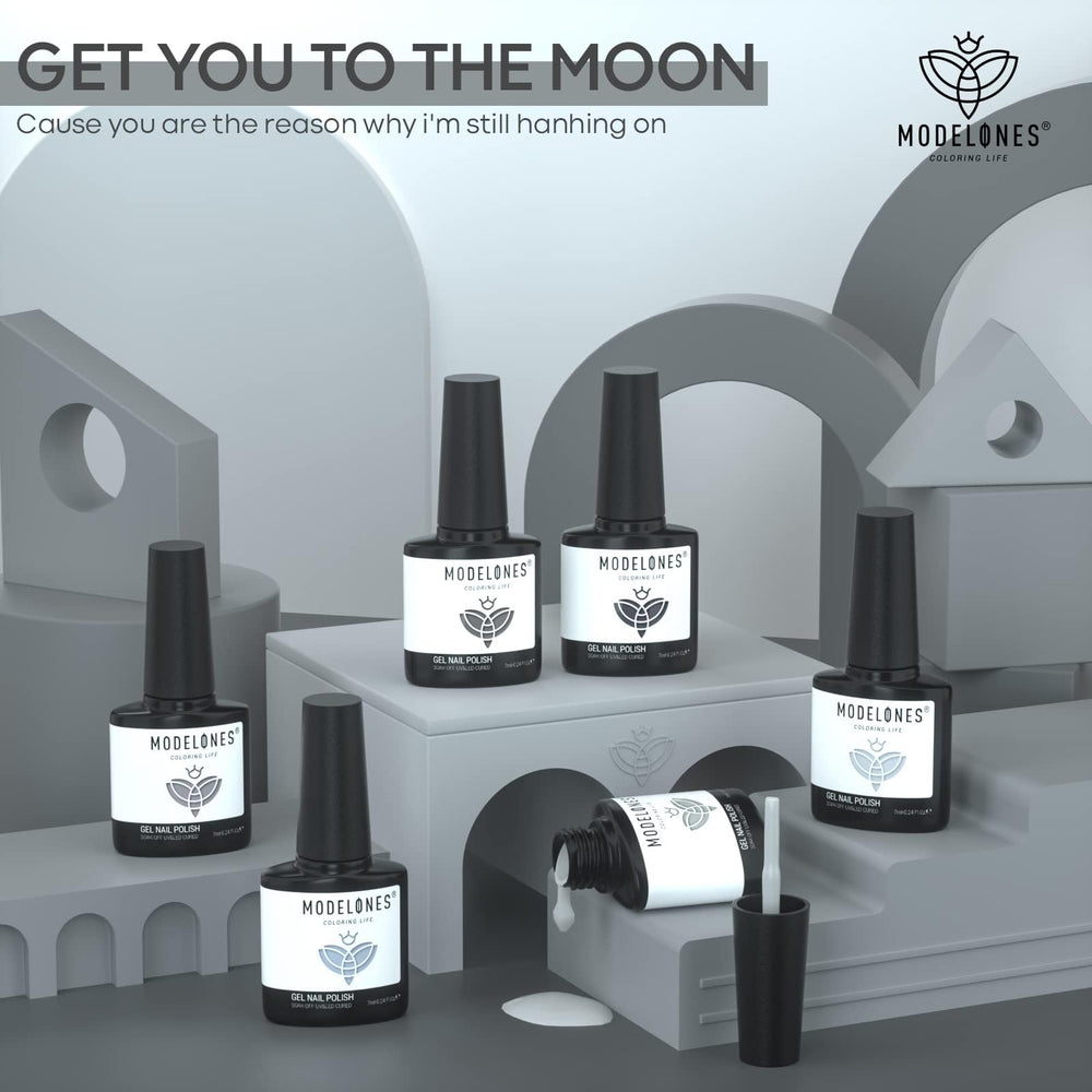 Modelones base coat and top coat support smooth application and lasting shine.