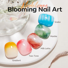 Modelones blooming gel 15ml bottle enables petals and marble effects.