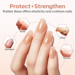 Close‑up of the Modelones gel brush applying a smooth, self-leveling base