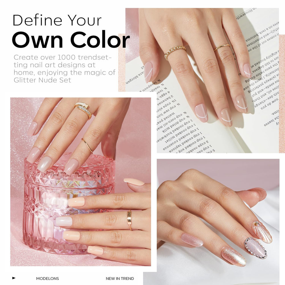 Modelones bubble bath nude gel polish close-up emphasizes creamy finish