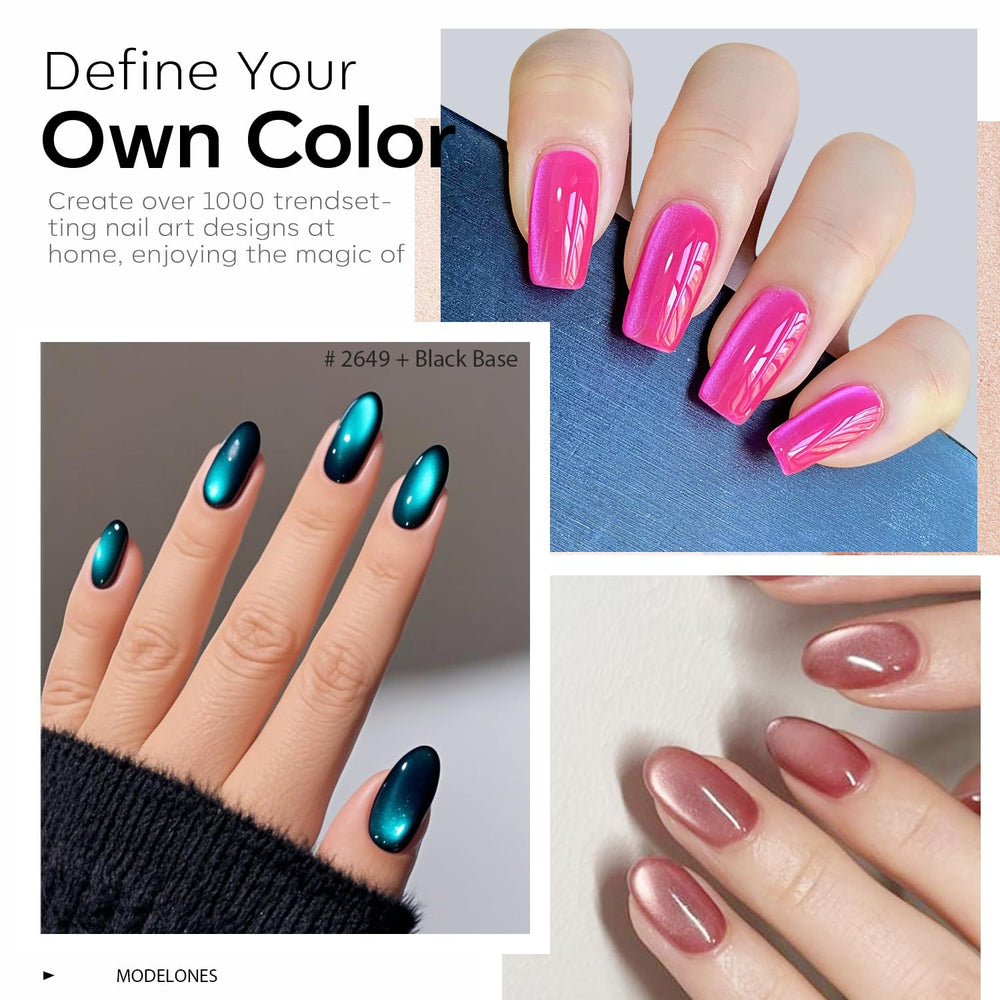 Modelones Lake Blue Cat Eye Gel creates cool, deep reflections