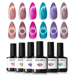 Modelones Magnet Stick demonstrates varied cat-eye designs on nails