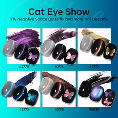 Modelones purple cat-eye gel swatch showing vibrant color shift.
