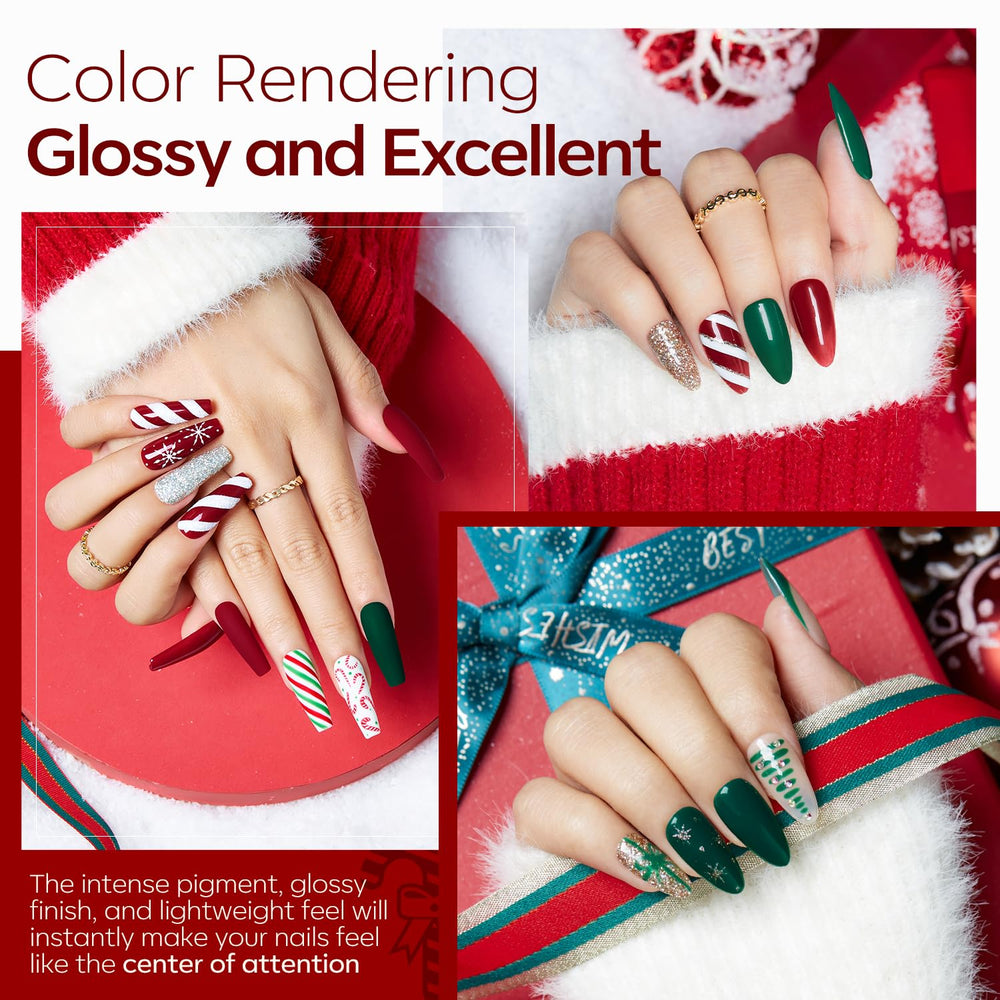 Modelones Christmas dip kit green powder for holiday nails at home