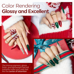 Modelones Christmas dip kit green powder for holiday nails at home