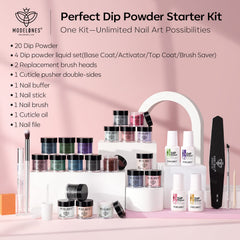 Modelones dip powder French nail look demonstration on nails.