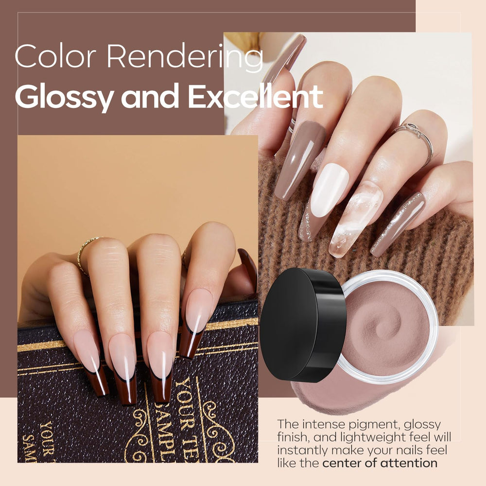 Modelones glitter gold dip powder for festive, eye-catching nails.