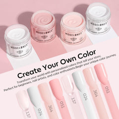 Modelones light pink dip powder for soft, natural nails.