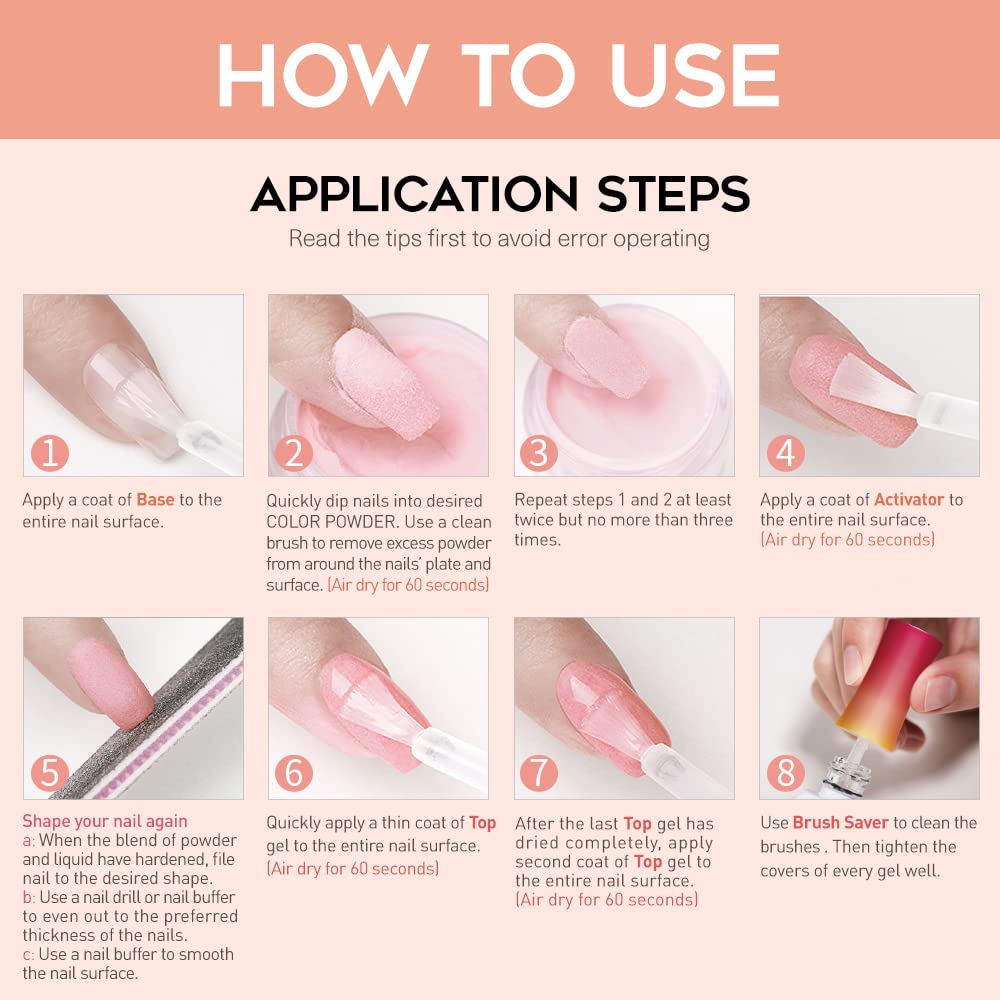Modelones Dip Powder Liquid Set ideal for beginners creating durable manicures