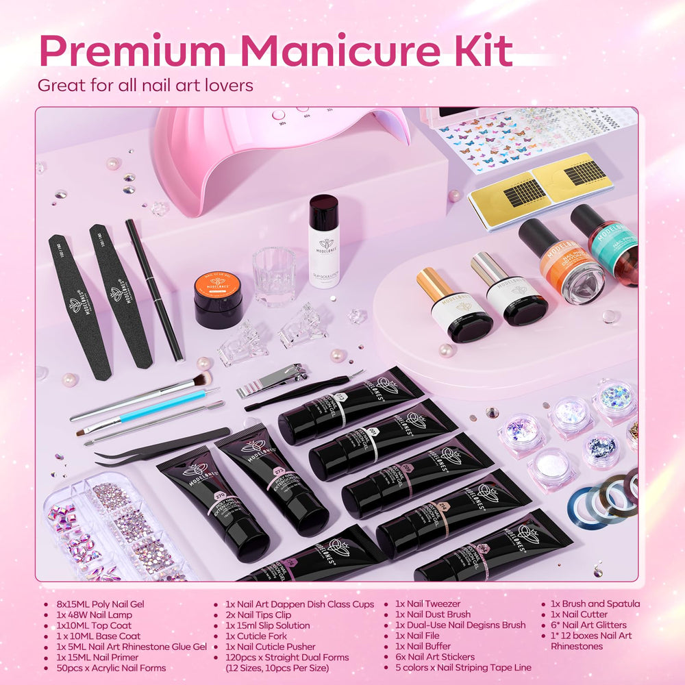 Modelones dual forms provide simple extension options for extended nails.