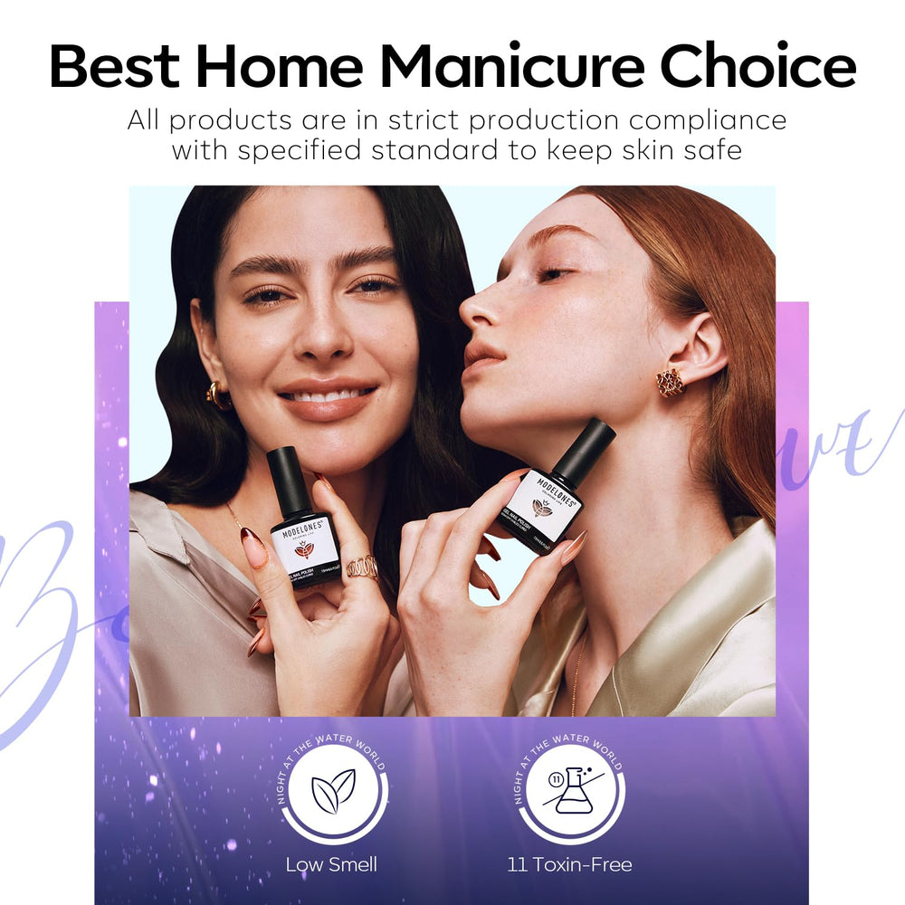 Modelones easy glide brush provides smooth even application on all nails