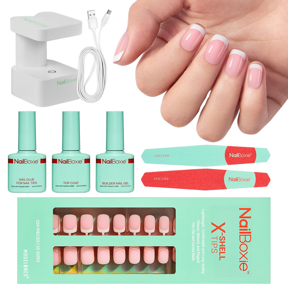 Modelones gel nail kit open packaging showing all components for quick home manicures