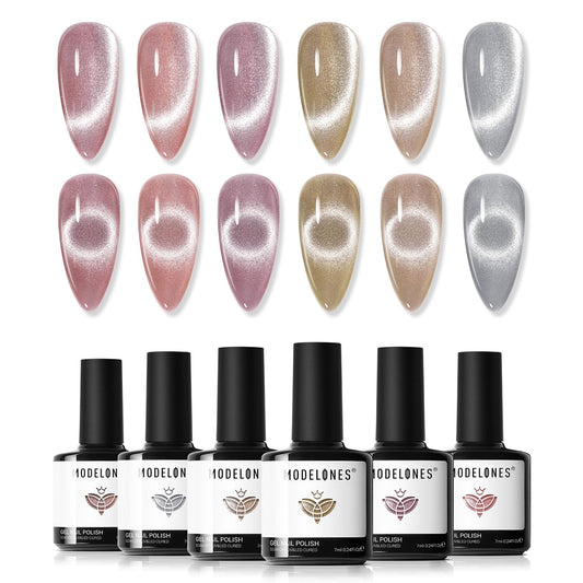 Modelones gel polish cat eye magnet effect close-up for depth