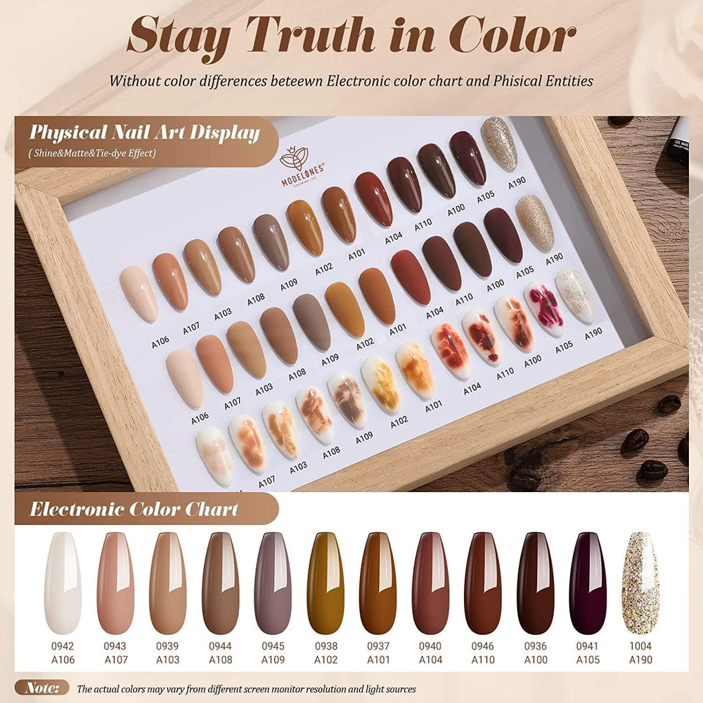 Modelones gold glitter polish adds a shimmering accent for parties