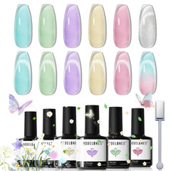 Modelones gel nail polish set with six color bottles for versatile manicures.