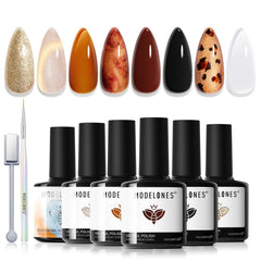 Modelones amber brown jelly gel displays rich color for elegant nails