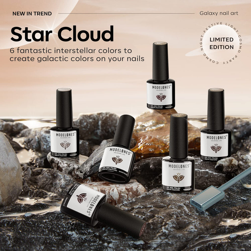Modelones glitter nude gel polish blends neutral tone with subtle sparkle