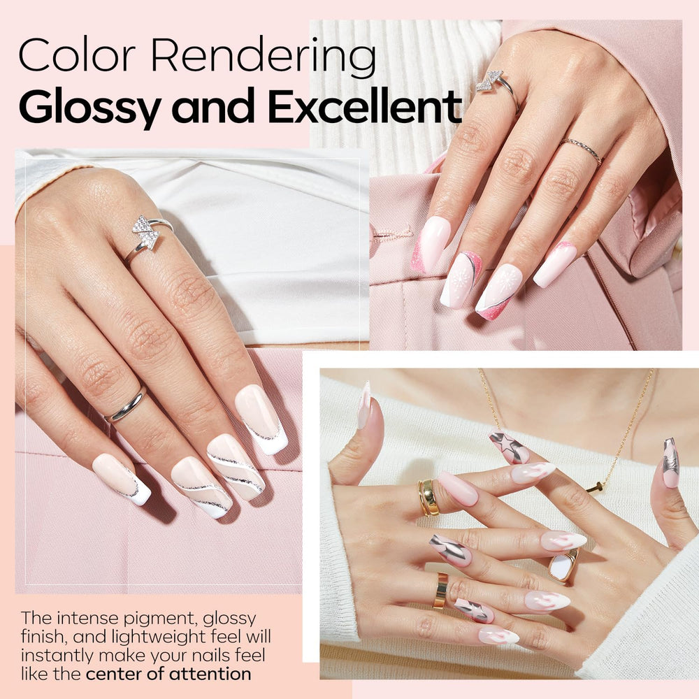 Modelones glitter pink dip powder swatch with a shimmering, durable finish.