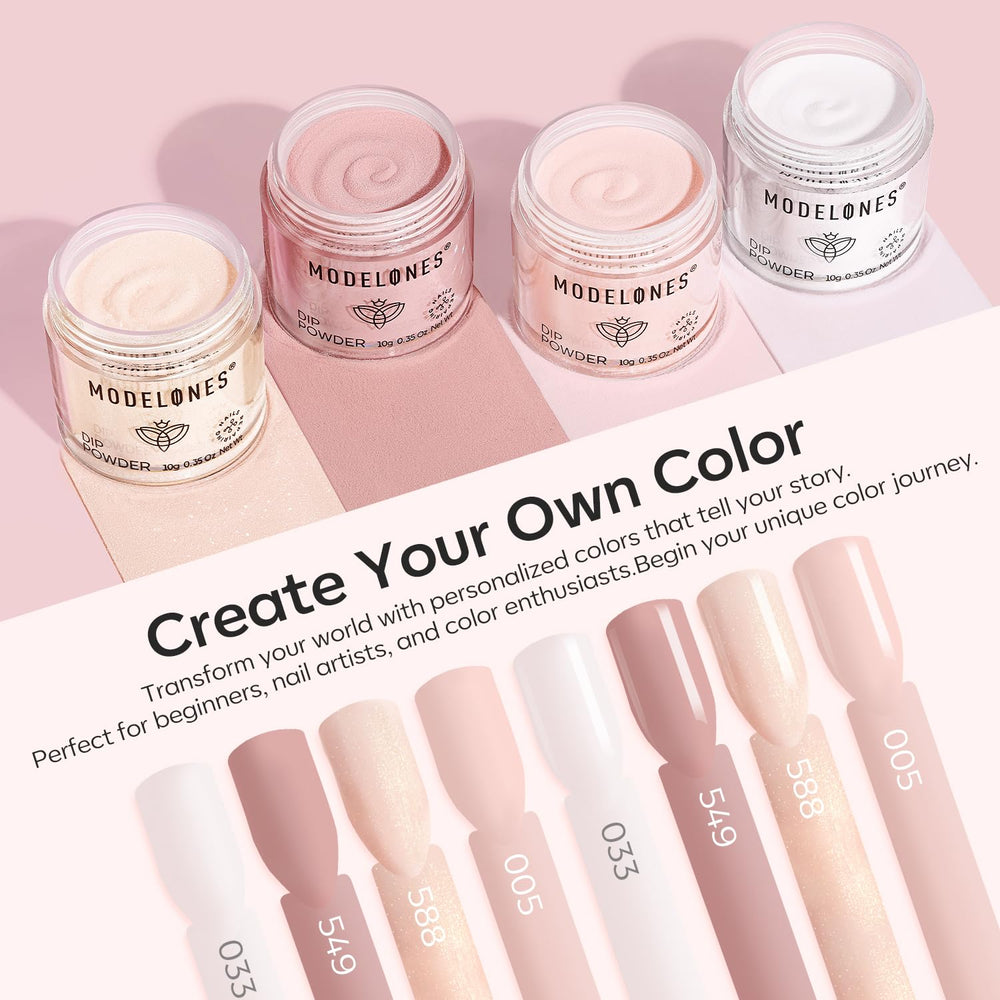 Modelones liquid set with bond, base, activator, and topcoat supports durable at-home manicures.